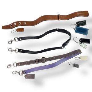 Coach Replacement Bag Straps Multi Color Hang Tags Charms Key Fob Lot Set 11 Pc